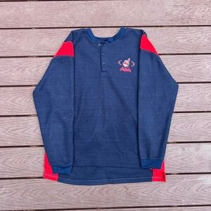 Vintage 1997 Cleveland Indians navy and red long sleeve sweatshirt
